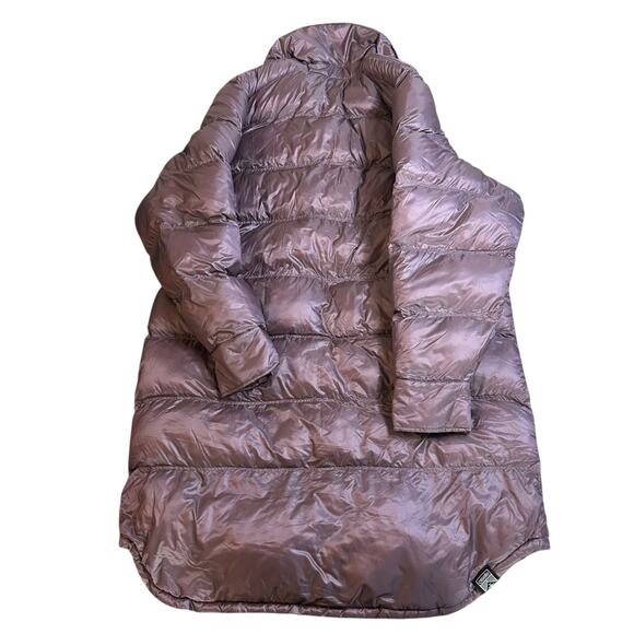 Oiselle Kara Puffy Shacket Quilted Long Purple Puffer Jacket XL Outdoor Winter - Picture 6 of 6